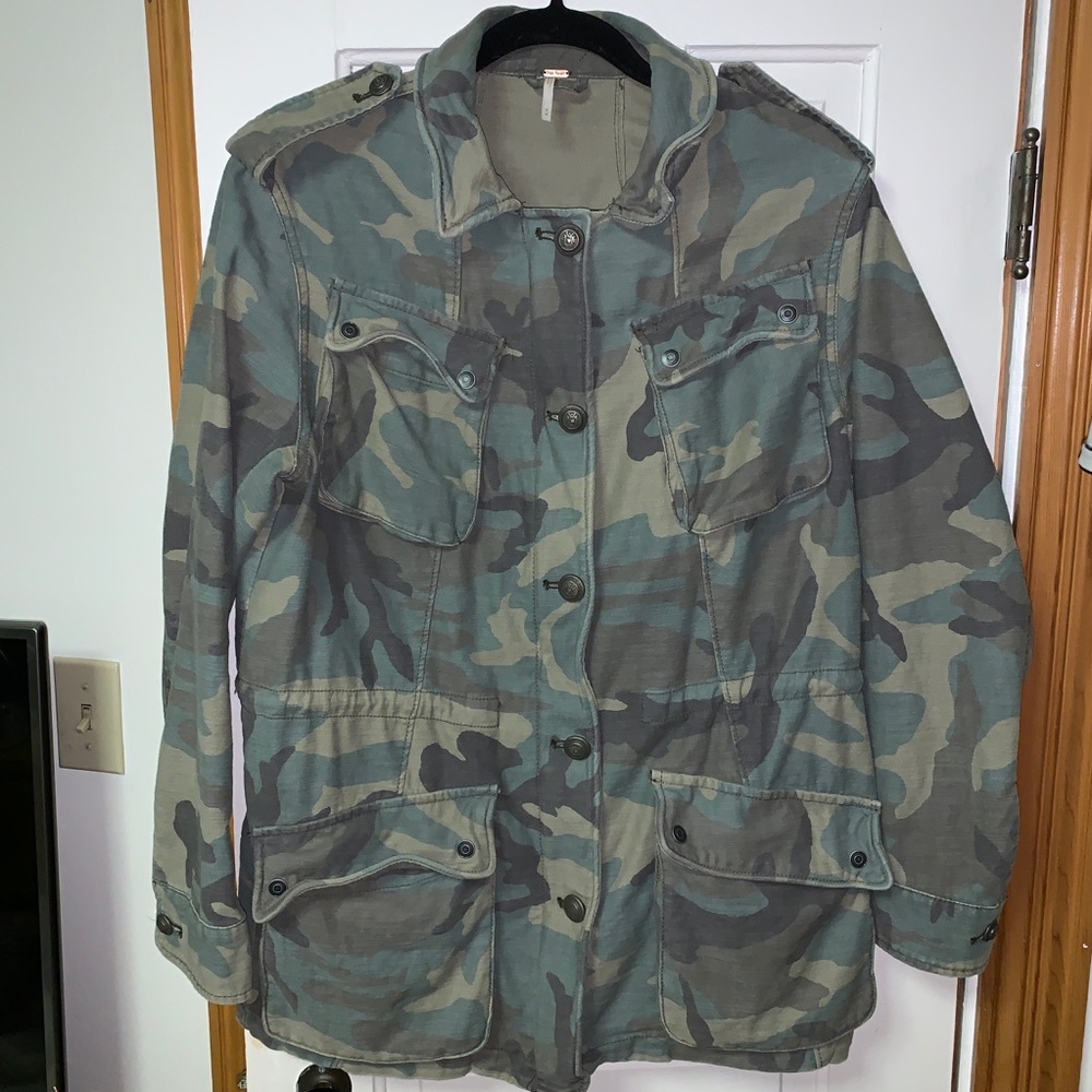 Free People Camo Surplus Jacket